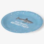 Assiettes En Carton Simple Whimsical Pool Party Requins Blue Ocean (Angle)