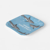 Assiettes En Carton Simple Whimsical Pool Party Requins Blue Ocean (Angulaire)
