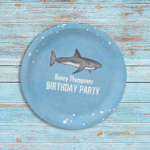 Assiettes En Carton Simple Whimsical Pool Party Requins Blue Ocean