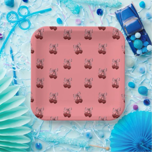 Assiettes En Carton Simplement des cerises ! (Fête)