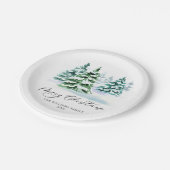 Assiettes En Carton Simplement élégant Pine Tree Noël Salutation (Angle)