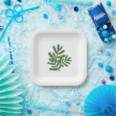 Assiettes En Carton Simplement verdure de pin (Fête)