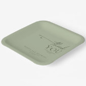 Assiettes En Carton Simply Chic Mariage Merci Sage Green ID1046 (Angulaire)