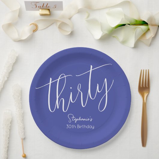 Assiettes En Carton Simply Modern Script Lavender Purple 30e anniversa (Mariage)
