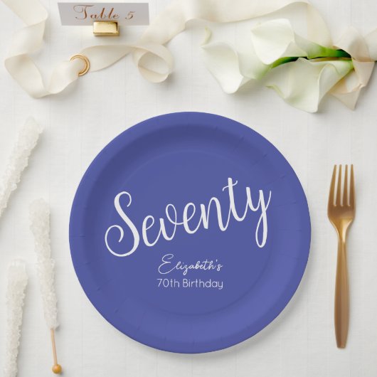 Assiettes En Carton Simply Modern Script Lavender Purple 70e anniversa (Mariage)