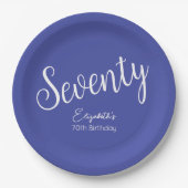 Assiettes En Carton Simply Modern Script Lavender Purple 70e anniversa (Devant)