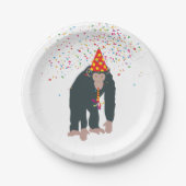 Assiettes En Carton Singe Chimpanzé Fête Animaux Fête Fête (Devant)