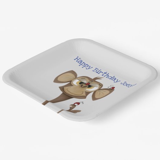 Assiettes En Carton Singe idiot et coccinelles (Angulaire)