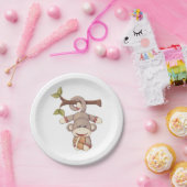 Assiettes En Carton Singe Tenant Un Football (Fête)