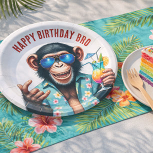 Assiettes En Carton Singes d'été Joyeux anniversaire frère Vibes estiv