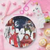Assiettes En Carton Sinterklaas et Piet sur les toits d'Amsterdam Cl (Fête)