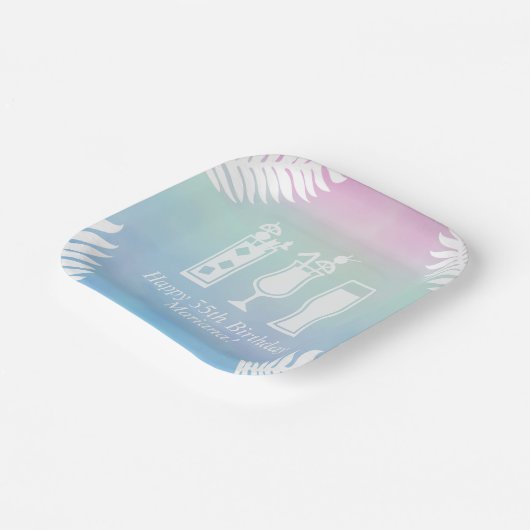 Assiettes En Carton Sip and Dip Pool Party Anniversaire (Angulaire)