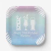 Assiettes En Carton Sip and Dip Pool Party Anniversaire (Recto)