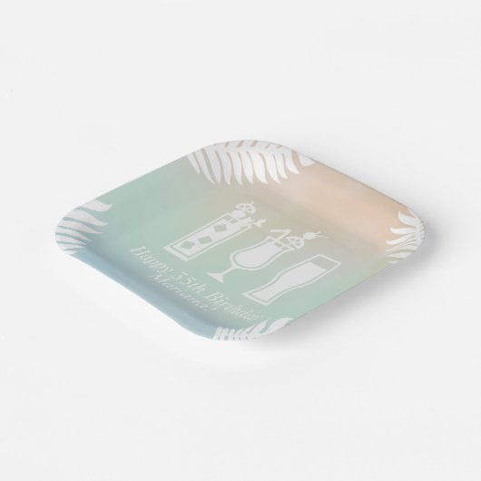 Assiettes En Carton Sip and Dip Pool Party Anniversaire (Angulaire)