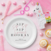 Assiettes En Carton Sip Sip Hooray Black White Pink (Fête)