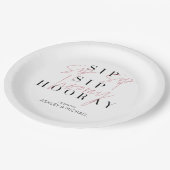 Assiettes En Carton Sip Sip Hooray Black White Pink (Angle)