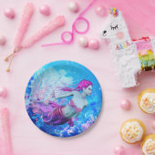 Assiettes En Carton Sirène (Fête)