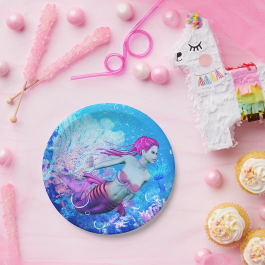 Assiettes En Carton Sirène (Fête)