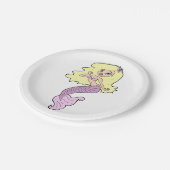 Assiettes En Carton Sirène Avec Cheveux Jaune (Angle)