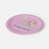 Assiettes En Carton Sirène Baby shower douce petite sirène (Angle)