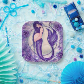 Assiettes En Carton Sirène de grossesse pourpre par Renee (Fête)