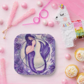 Assiettes En Carton Sirène de grossesse pourpre par Renee (Fête)