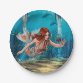 Assiettes En Carton Sirène d'Imaginaire et Lys de mer (Devant)