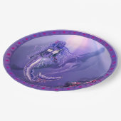 Assiettes En Carton Sirène d'océan violet (Angle)