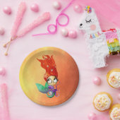 Assiettes En Carton Sirène éffrayante avec le poulpe (Fête)