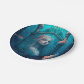 Assiettes En Carton Sirène nageant avec le poisson mignon papier d'hor (Angle)