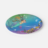 Assiettes En Carton Sirène sous la mer (Angle)