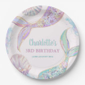 Assiettes En Carton Sirène sous la mer 3e anniversaire (Devant)