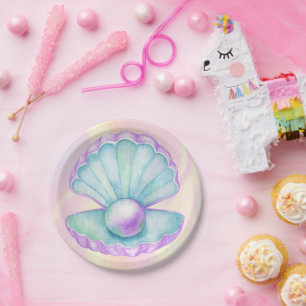 Assiettes En Carton Sirène sous la mer Anniversaire