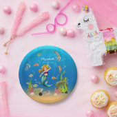 Assiettes En Carton Sirène Sous L'Océan Marin (Fête)