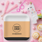 Assiettes En Carton Site Web du logo de la société moderne White Peach (Fête)