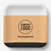 Assiettes En Carton Site Web du logo de la société moderne White Peach (Recto)