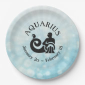 Assiettes En Carton SITE Zodiaque Aquarius Horoscope (Devant)