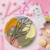 Assiettes En Carton Sites abstraits intéressants avec feuilles (Fête)
