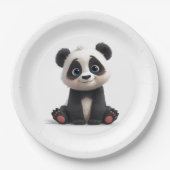 Assiettes En Carton Sitting Panda Bear Cartoon Illustration Artwork (Devant)