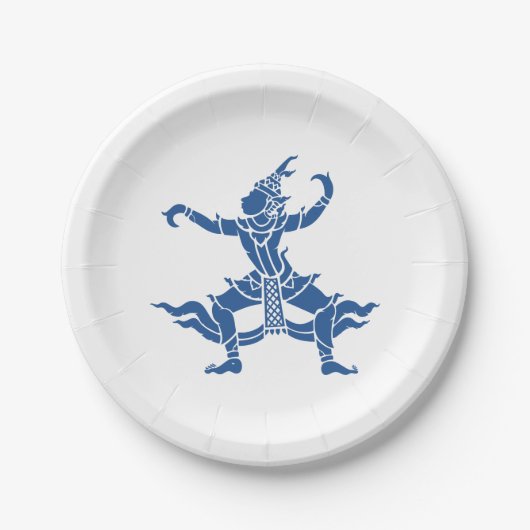 Assiettes En Carton SIX Danseuse thaïlandaise ⚠ Thaïlande ⚠ (Devant)