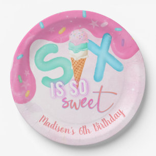 Assiettes En Carton six est si doux Froid rose