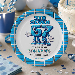Assiettes En Carton Six Seven Meme 7e Anniversaire   Drôle Tendance