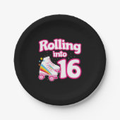 Assiettes En Carton Skate Party - 16e fête d'anniversaire - Roller Ska (Devant)