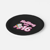 Assiettes En Carton Skate Party - 16e fête d'anniversaire - Roller Ska (Angle)