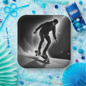 Assiettes En Carton Skateboard Boy with Lightning (Fête)