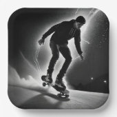 Assiettes En Carton Skateboard Boy with Lightning (Recto)