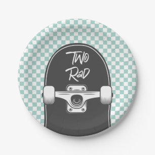 Assiettes En Carton Skateboard deux rad 2ème Anniversaire Plaques Papi