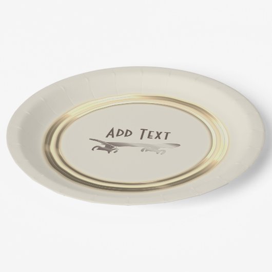 Assiettes En Carton Skateboard Gold personnalisé Cool (Angle)