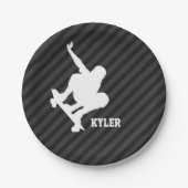 Assiettes En Carton Skateboard ; Gris noir et gris foncé (Devant)