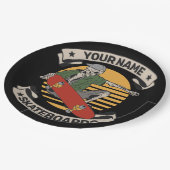 Assiettes En Carton Skateboard personnalisé Nez Grab Skeleton Skeleton (Angle)